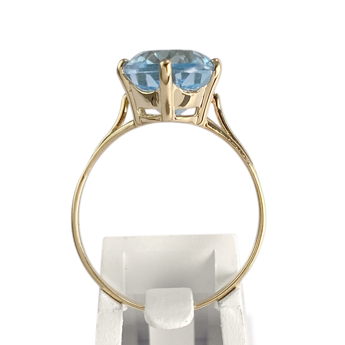 Bague d'occasion or 750 jaune topaze traitée Swiss blue - vue 3