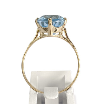 Bague d'occasion or 750 jaune topaze traitée Swiss blue