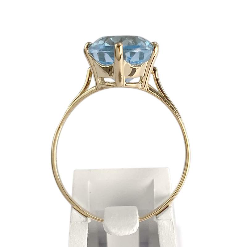 Bague d'occasion or 750 jaune topaze traitée Swiss blue - vue 3