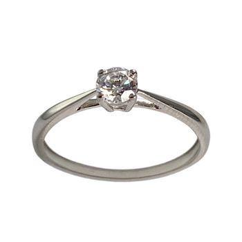 Solitaire d'occasion or 375 blanc zirconia