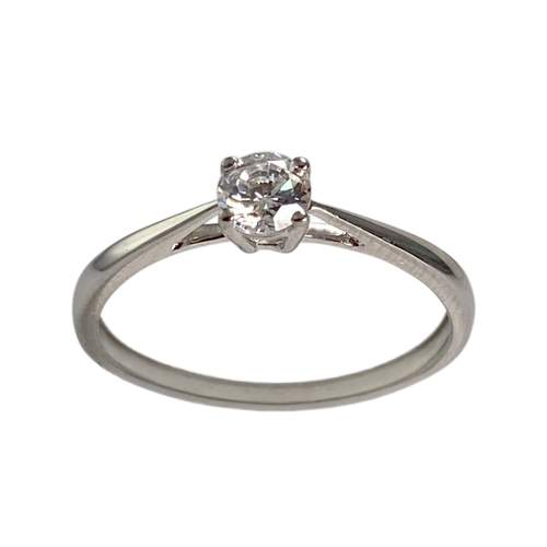Solitaire d'occasion or 375 blanc zirconia