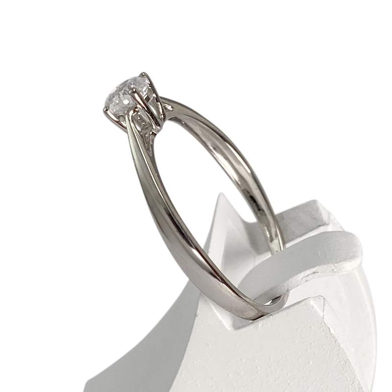 Solitaire d'occasion or 375 blanc zirconia - vue 2
