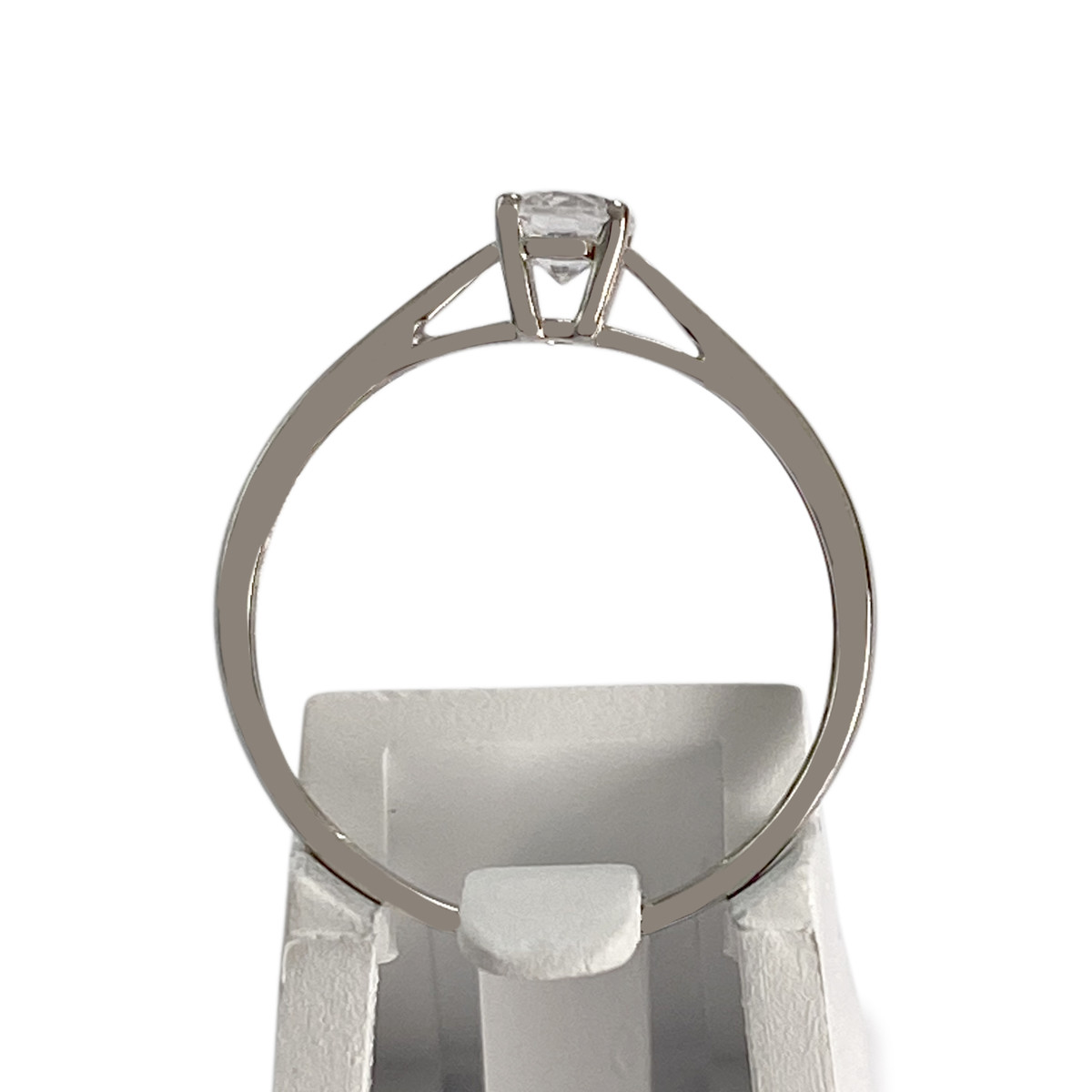 Solitaire d'occasion or 375 blanc zirconia - vue 3