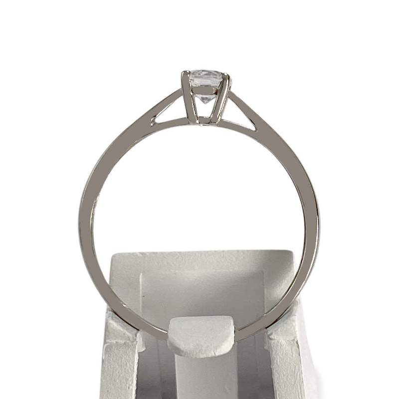 Solitaire d'occasion or 375 blanc zirconia - vue 3