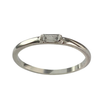 Second-hand gold ring 375 white diamond