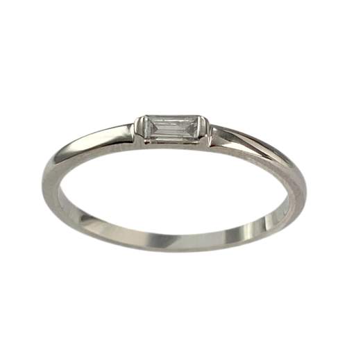 Tweedehands gouden ring 375 witte diamant