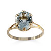 Bague d'occasion or 750 jaune topaze traitée Sky blue - vue V1
