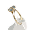 Bague d'occasion or 750 jaune topaze traitée Sky blue - vue V2