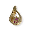 Pendentif d'occasion or 750 jaune rubis diamant - vue V2