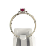 Bague d'occasion or 375 blanc rubis diamants - vue 3