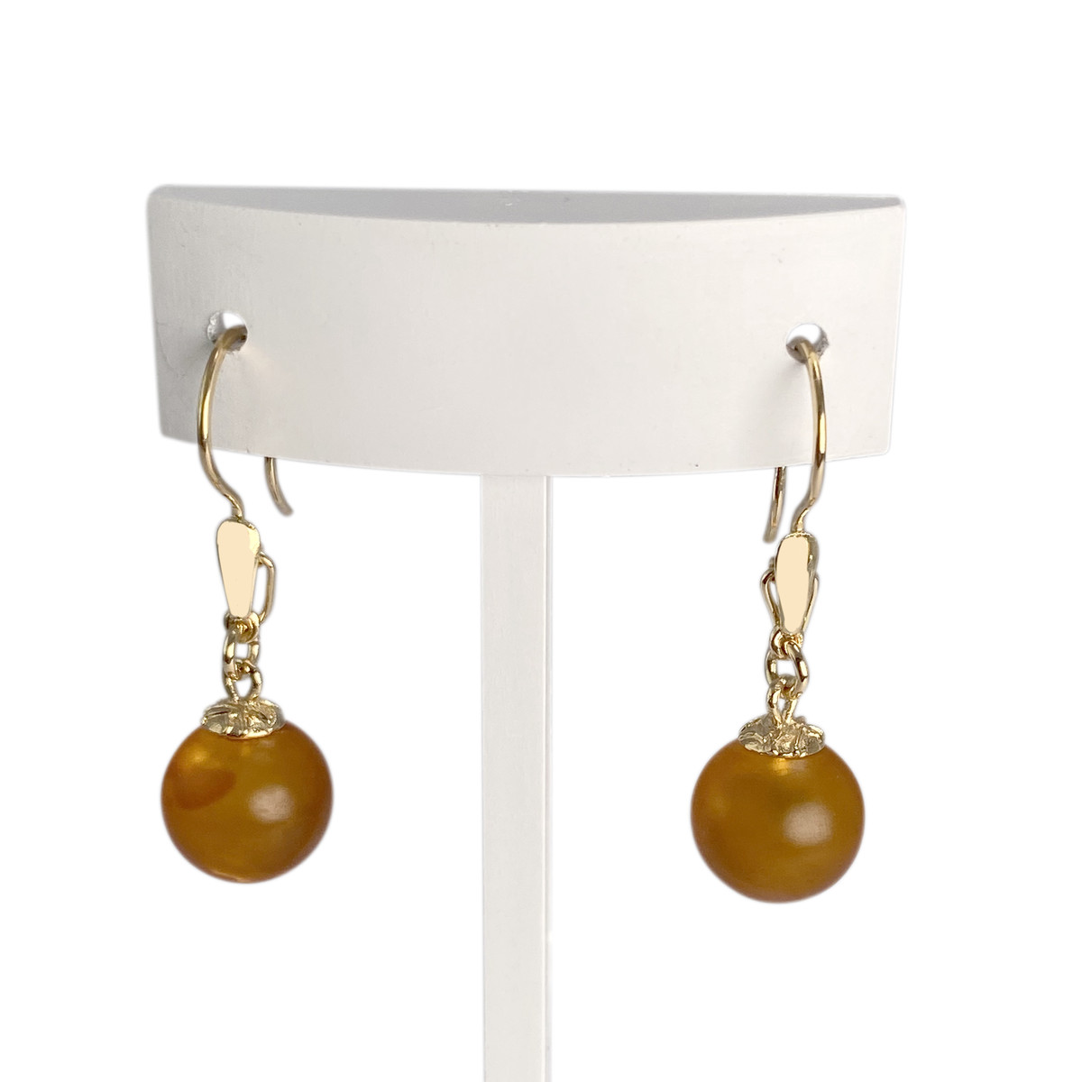 Boucles d'oreilles d'occasion or 750 jaune ambre