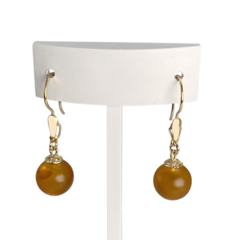 Boucles d'oreilles d'occasion or 750 jaune ambre