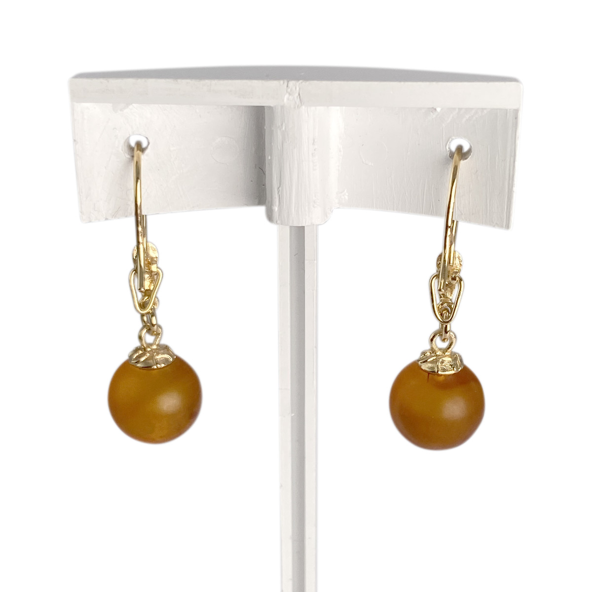 Boucles d'oreilles d'occasion or 750 jaune ambre - vue 3