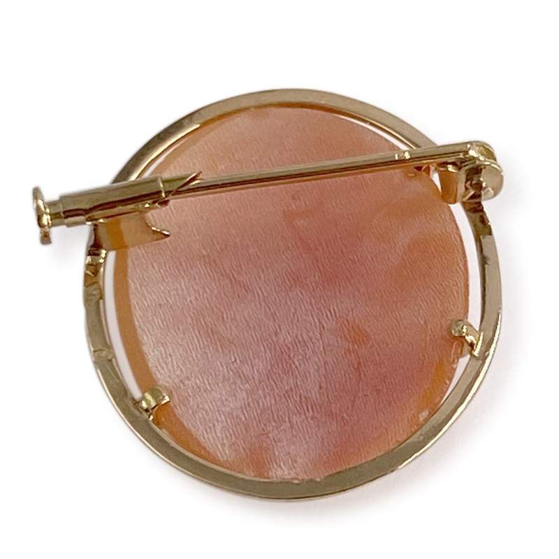 Broche d'occasion or 750 jaune camée coquille - vue 2