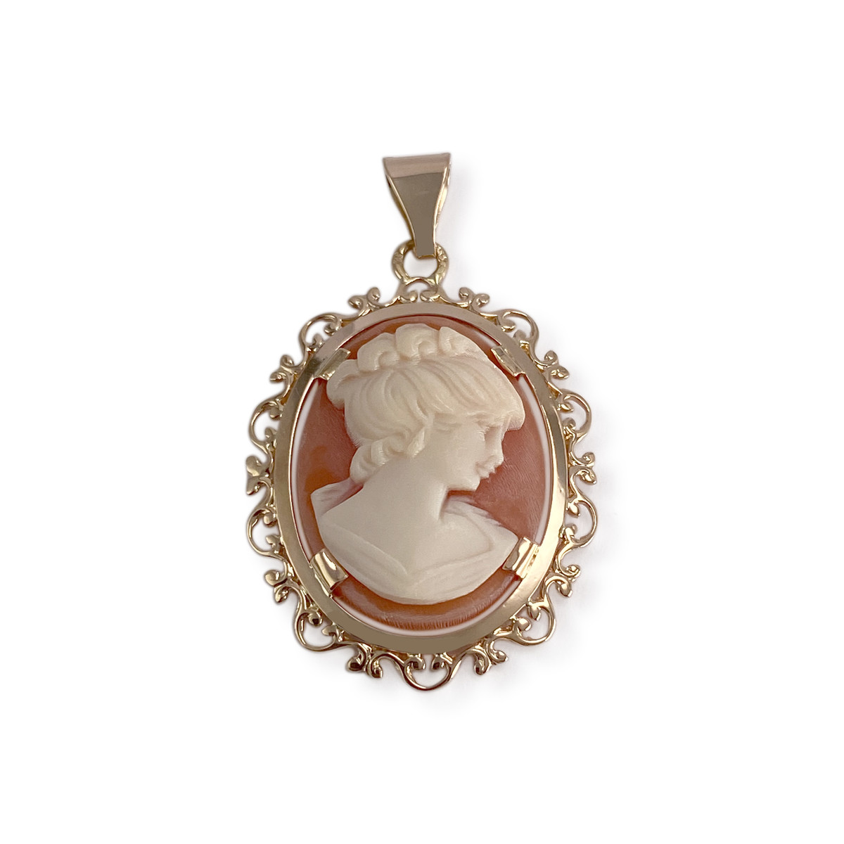 Médaille d'occasion or 750 jaune camée coquille