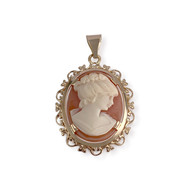 Médaille d'occasion or 750 jaune camée coquille