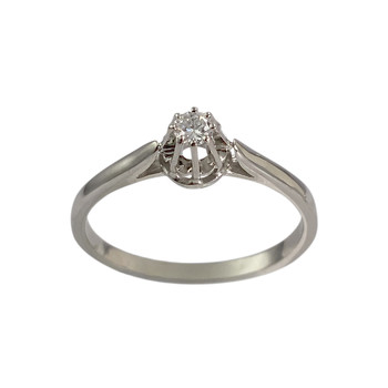 Solitaire d'occasion or 750 jaune diamant