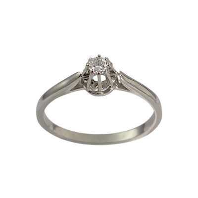 Solitaire d'occasion or 750 jaune diamant