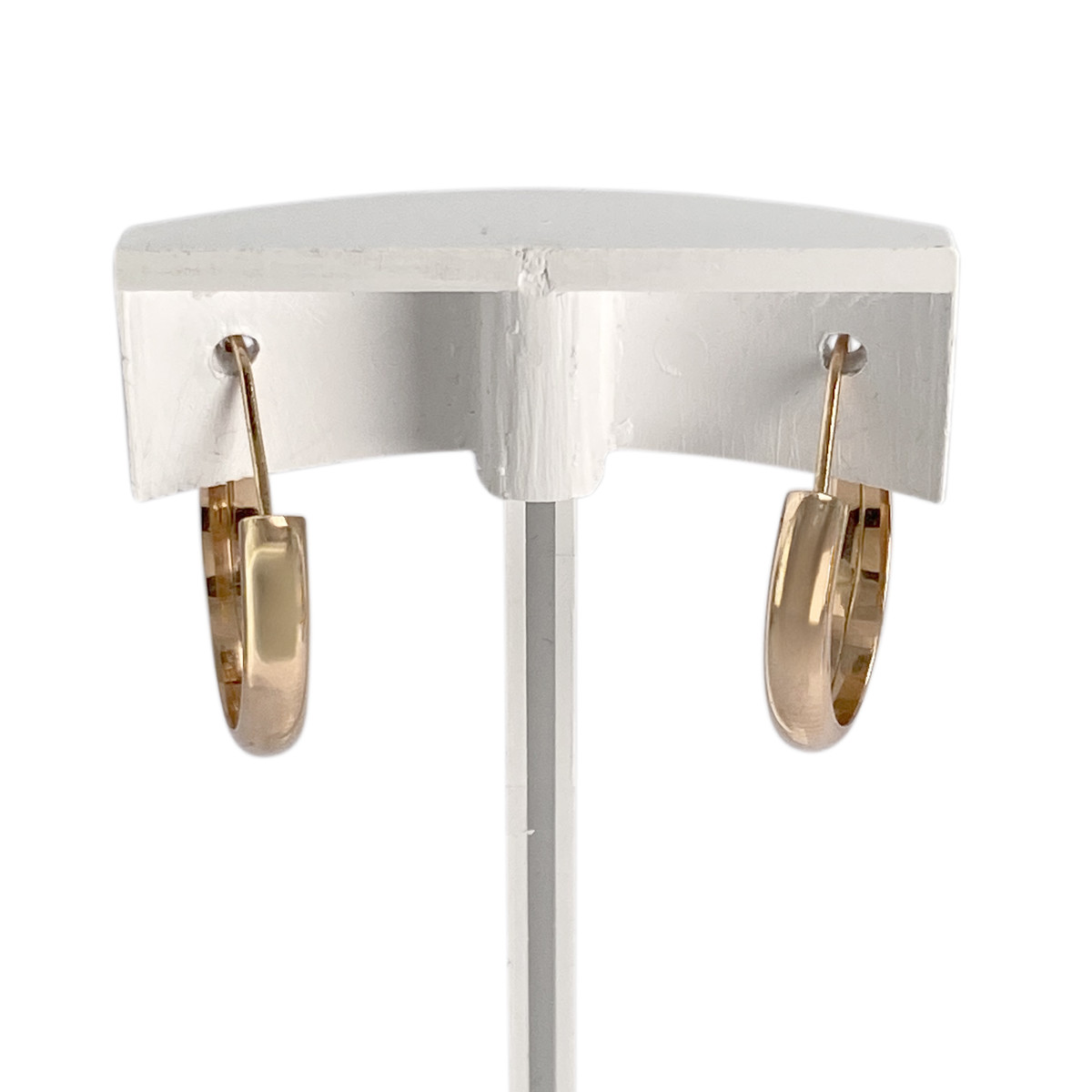 Tweedehands 750 geelgouden hoepel oorbellen - bekijk 3