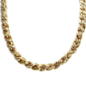 Secondhand gold necklace 750 yellow fancy mesh 50 cm