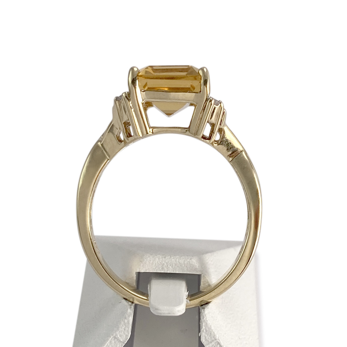 Bague d'occasion or 375 jaune citrine grenat diamant - vue 3