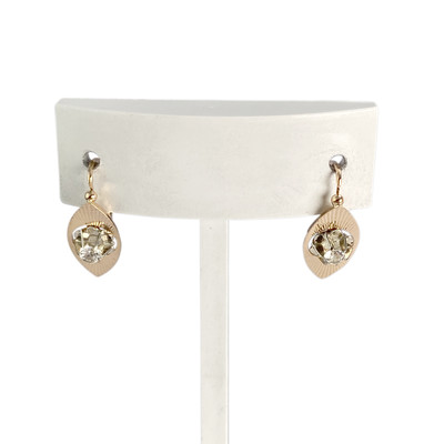 Boucles d'oreilles d'occasion 2 ors 750 pierres synthétiques - vue 1