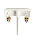 Boucles d'oreilles d'occasion 2 ors 750 pierres synthétiques - vue 3
