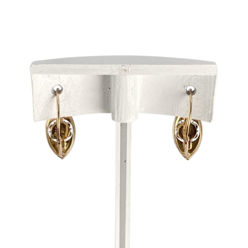 Boucles d'oreilles d'occasion 2 ors 750 pierres synthétiques - vue 3