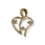 Pendentif coeur d'occasion or 750 jaune diamants - vue 1
