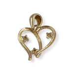 Pendentif coeur d'occasion or 750 jaune diamants - vue 2