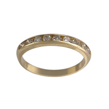 Tweedehands gouden ring 750 gele diamanten