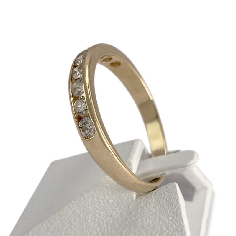 Bague d'occasion or 750 jaune diamants - vue 2