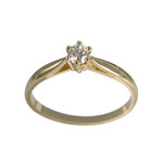 Solitaire d'occasion or 750 jaune diamant - vue 1