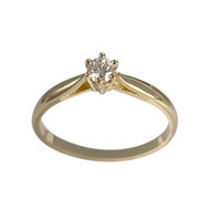 Solitaire d'occasion or 750 jaune diamant