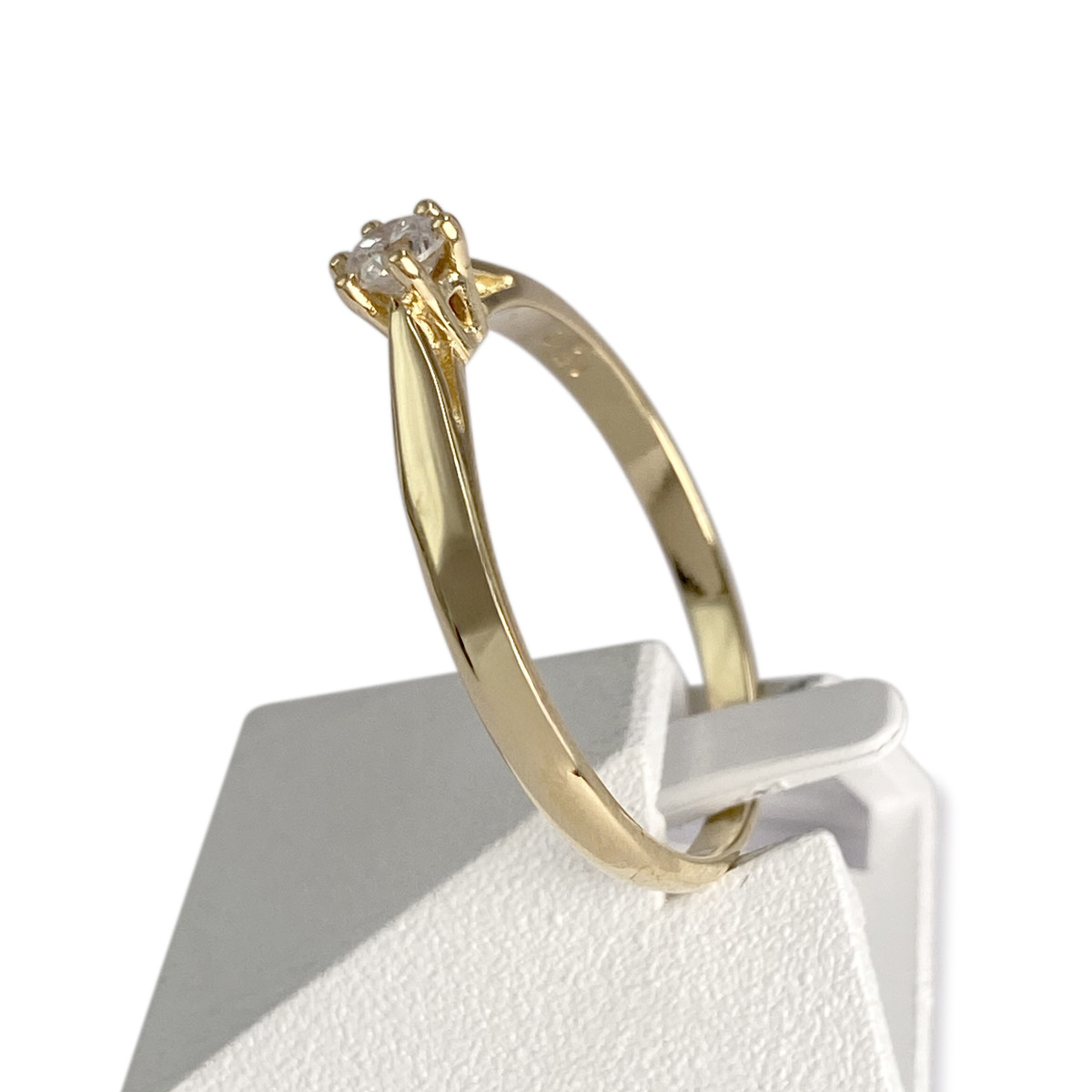 Solitaire tweedehands goud 750 gele diamant - bekijk 2