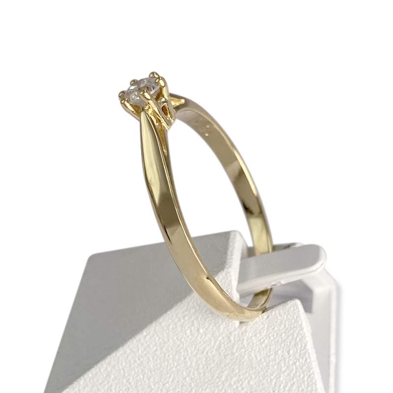 Solitaire second hand gold 750 yellow diamond - view 2