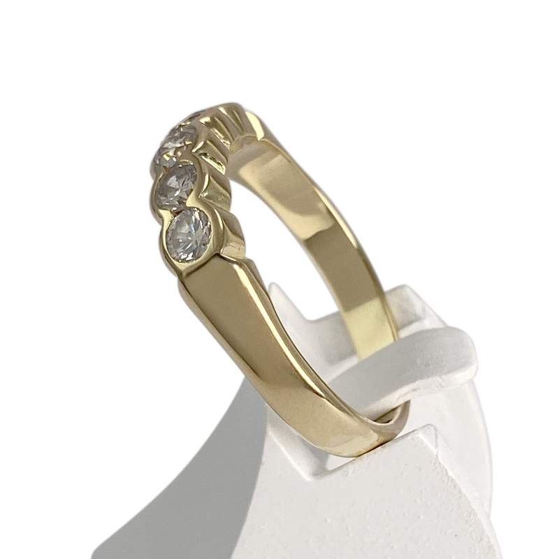 Bague d'occasion or 750 jaune diamants - vue 2