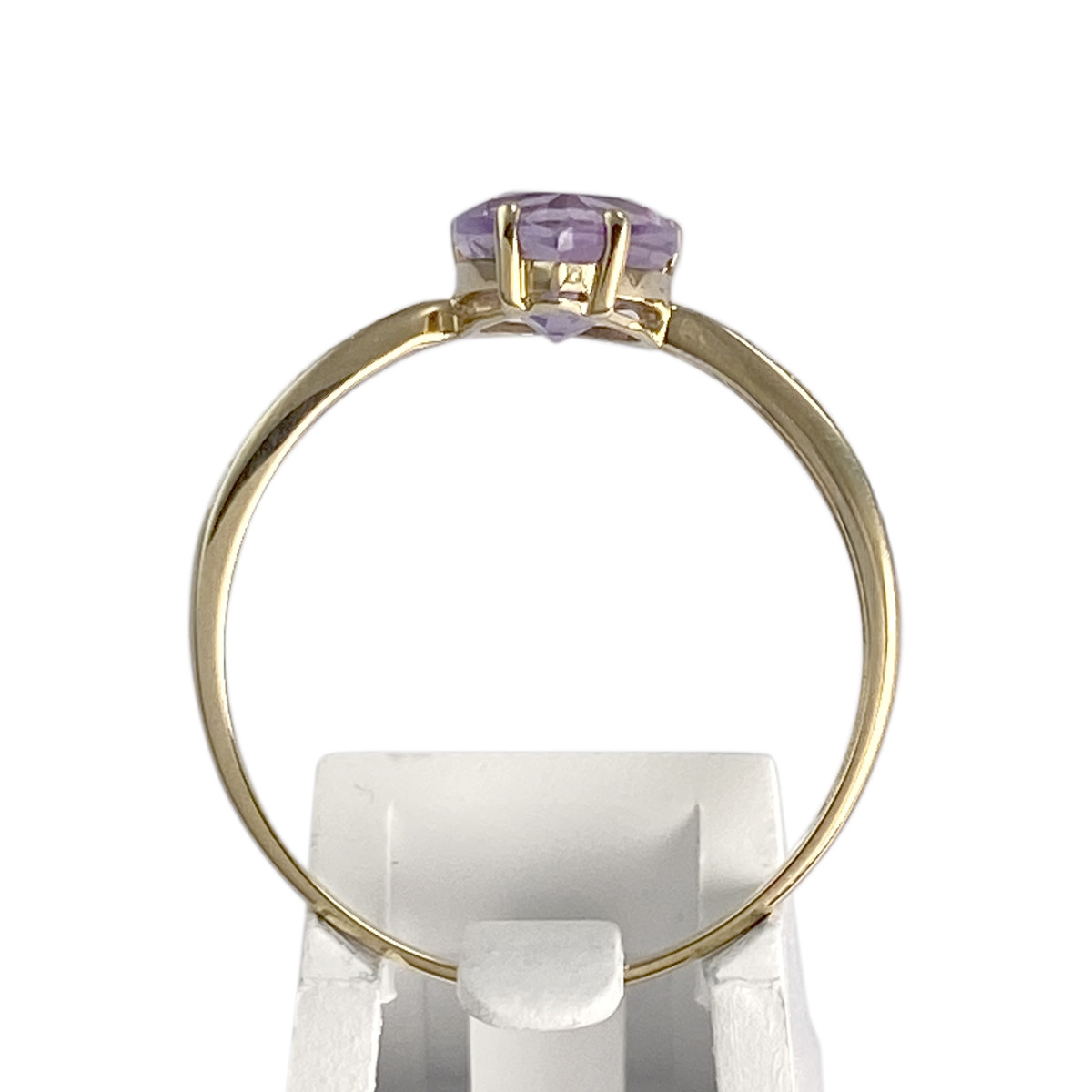 Bague d'occasion or 375 2 tons améthyste diamants - vue 3