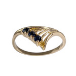 Bague d'occasion or 750 jaune saphirs - vue 1