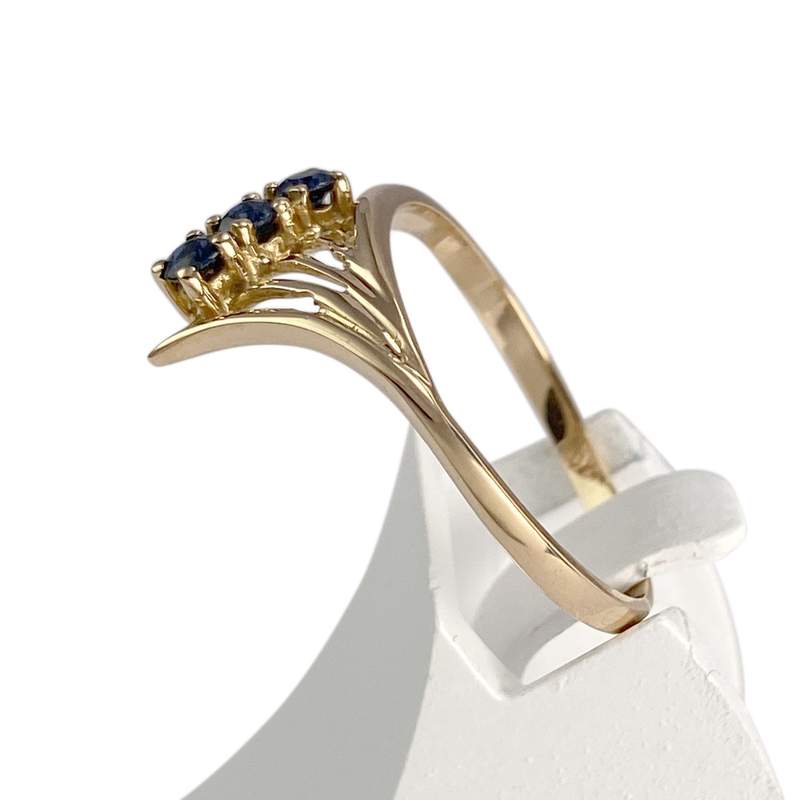 Bague d'occasion or 750 jaune saphirs - vue 2