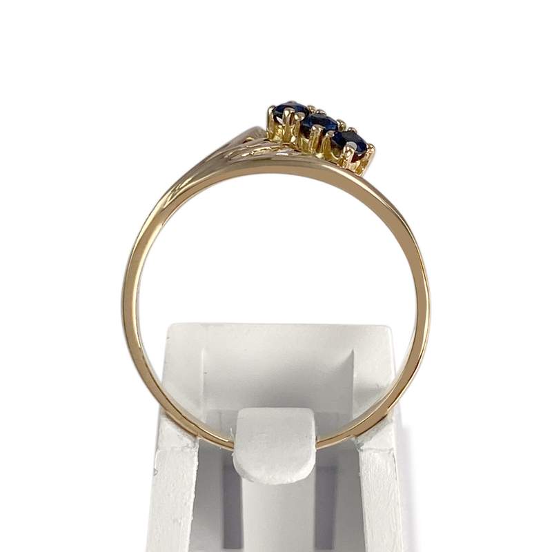 Bague d'occasion or 750 jaune saphirs - vue 3