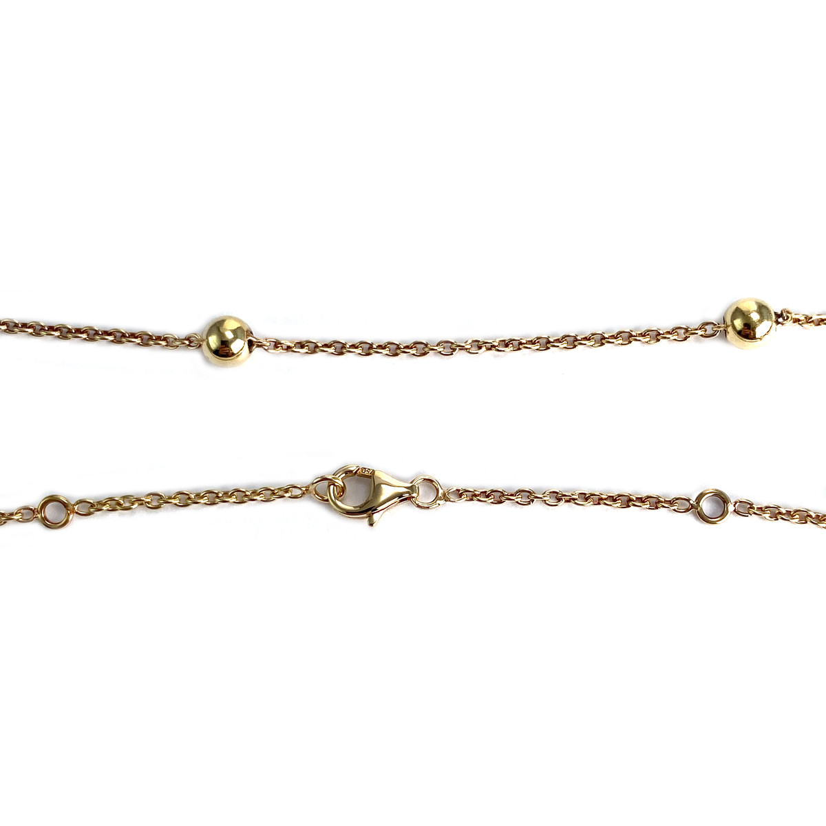 Collier d'occasion or 750 jaune coeurs maille forcat rubis - vue 3