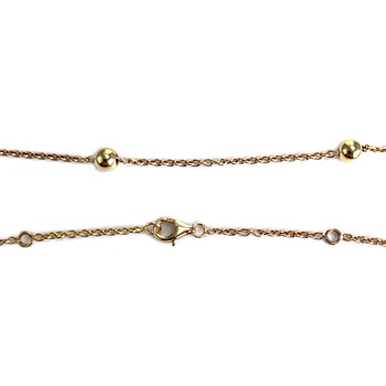 Collier d'occasion or 750 jaune coeurs maille forcat rubis