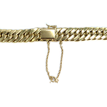 Collier d'occasion or 750 jaune coeurs maille forcat rubis