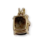 Pendentif d'occasion or 750 2 tons quartz fumé diamant - vue 2