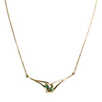 Collier d'occasion or 750 jaune diamant émeraudes - vue 1