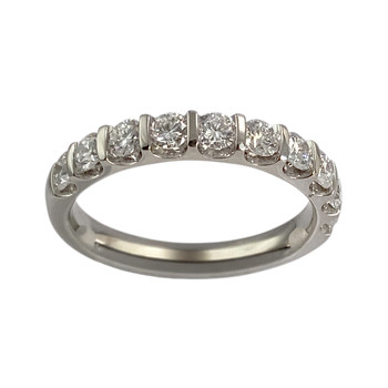 Bague d'occasion or 750 blanc diamants synthétique