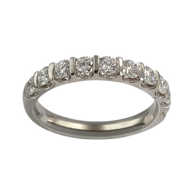 Bague d'occasion or 750 blanc diamants synthétique - vue 1