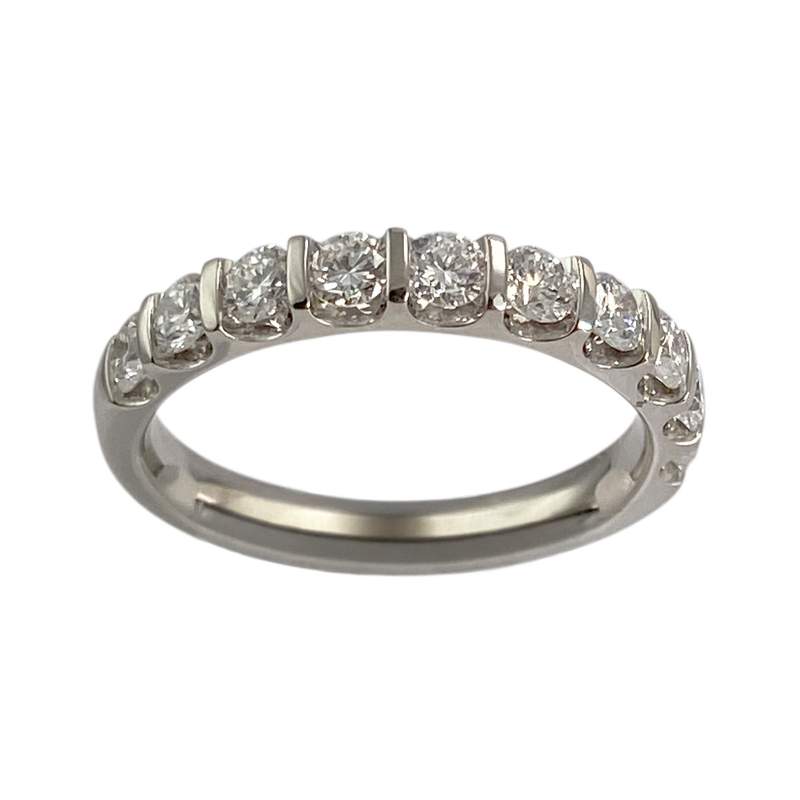 Bague d'occasion or 750 blanc diamants synthétique - vue 1