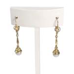Boucles d'oreilles dormeuses d'occasion or 750 jaune perles de culture - vue 1
